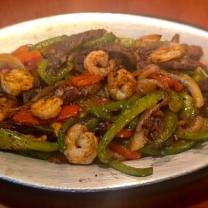Steak & shrimp fajitas